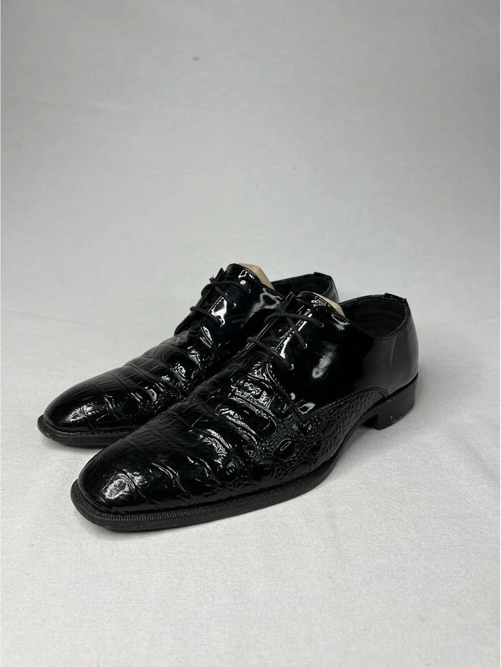Bolano Men’s Dress Shoes Simpson-000 Black Crocodile Print Size 7.5